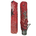 Meilleur cadeau de conception de fleurs belles-fleurs tissu en polyester 3 fois parapluies extérieurs pour les dames